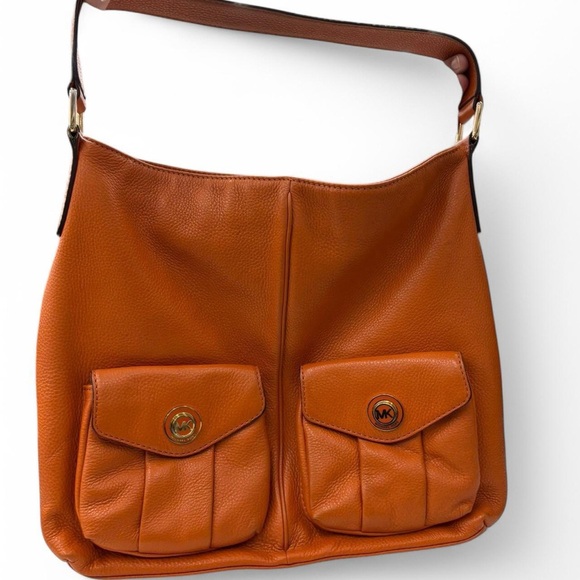 Orange Leather Shoulder Bag